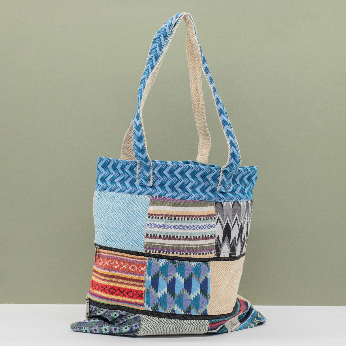 Patchwork Kathmandu Tote Bag - Dhaka Design (37x38cm) - product image 6