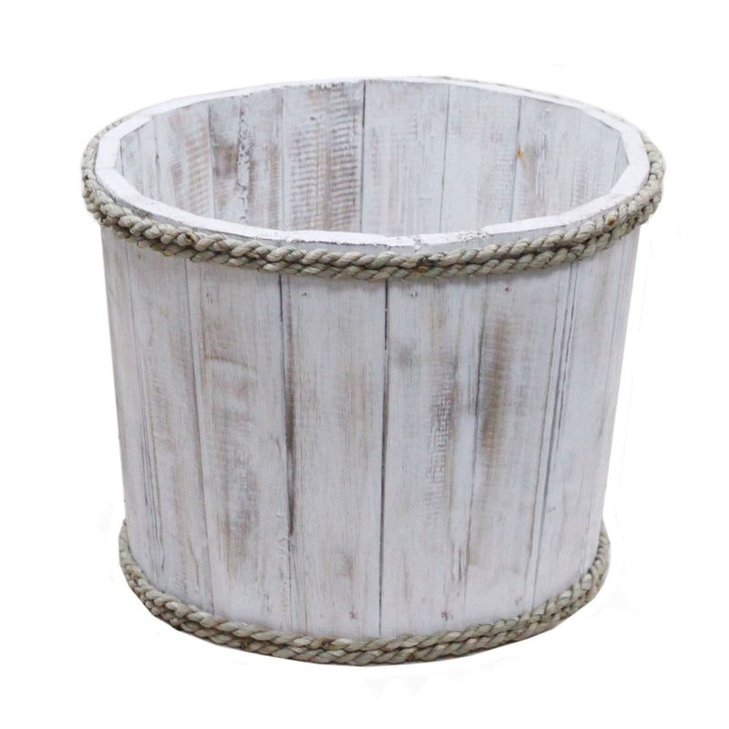 Small Wooden Storage Tub – Whitewash product image