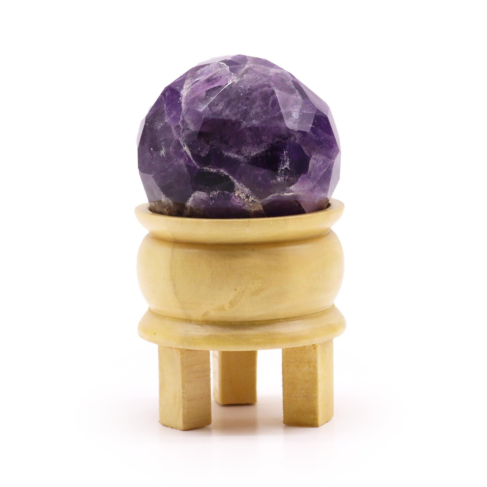 Gemstone Faceted Healing Ball & Stand - Amethyst product image