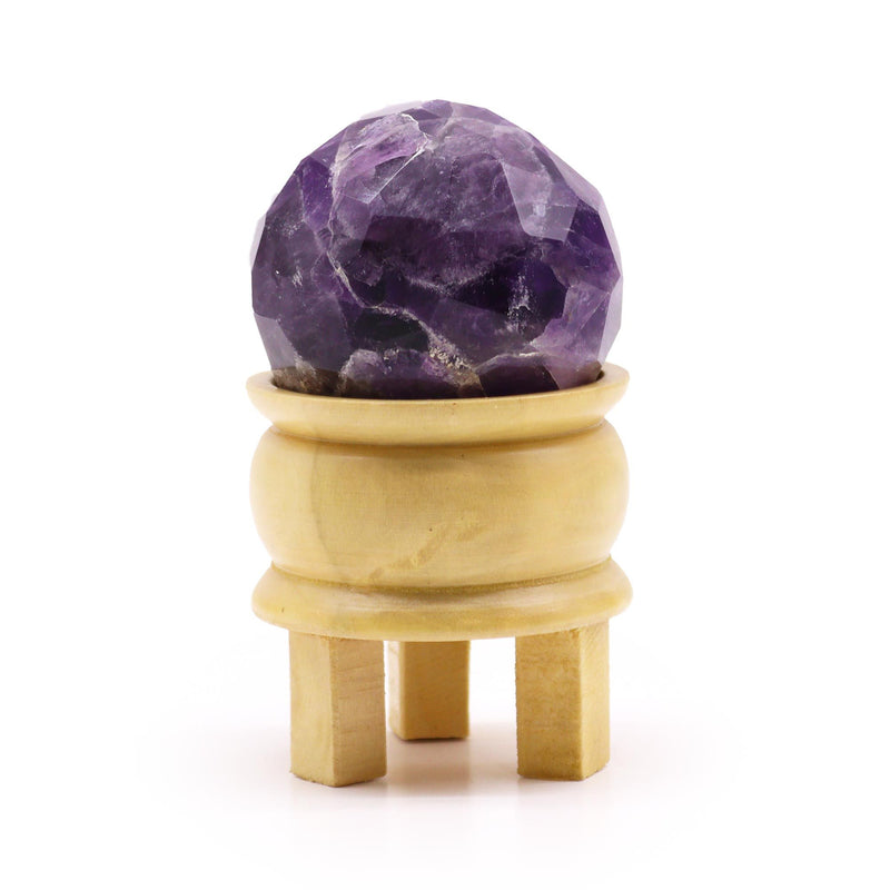 Gemstone Faceted Healing Ball & Stand - Amethyst product image