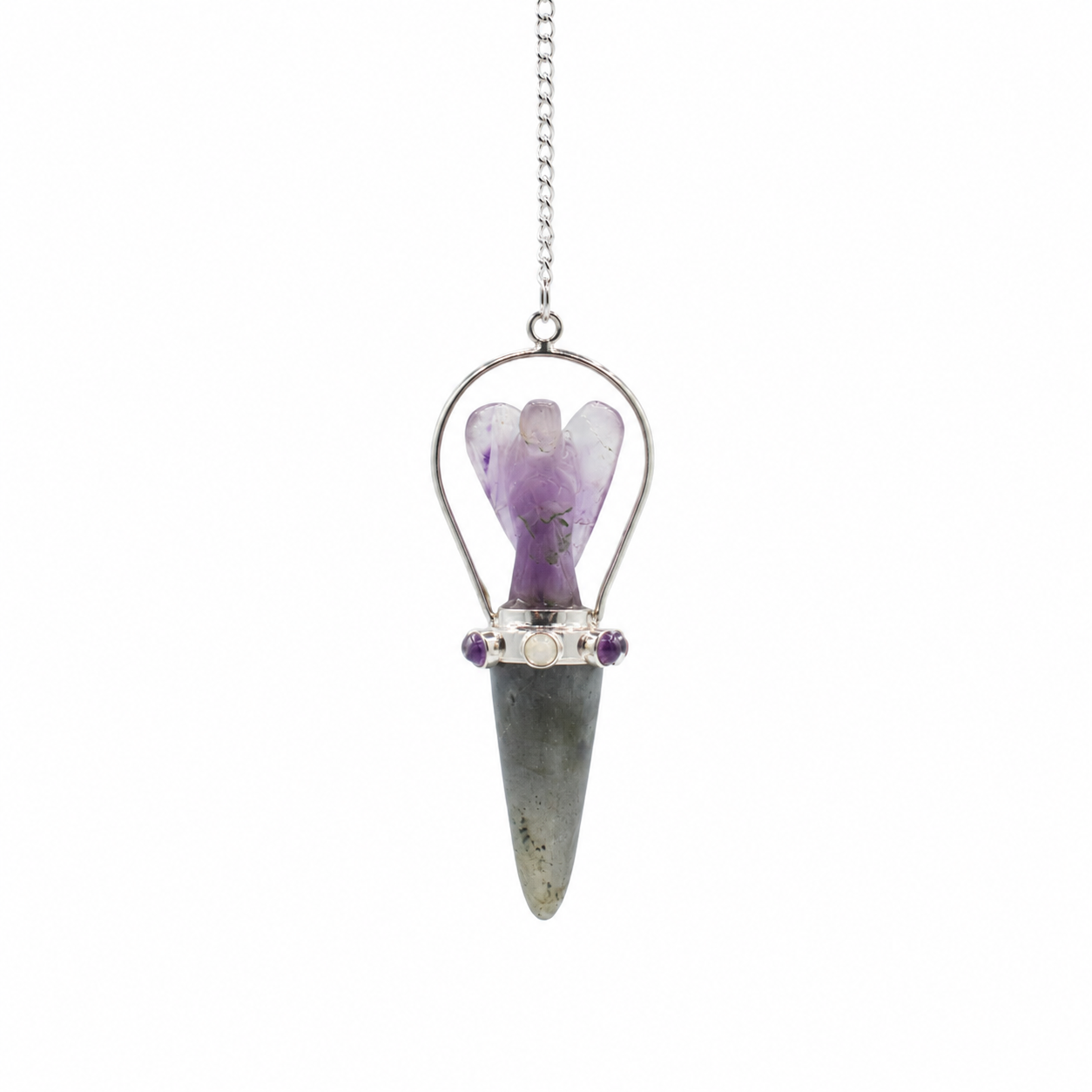 Veilwalker - Two Piece Angel Pendulum - Chakra Band - Labradorite & Amethyst product image