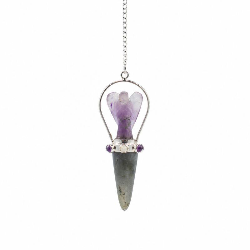 Veilwalker - Two Piece Angel Pendulum - Chakra Band - Labradorite & Amethyst product image