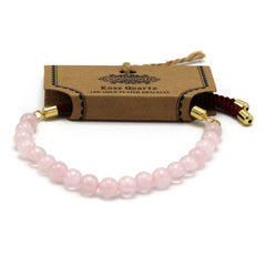 18K Gold Plated Gemstone Bordeaux String Bracelet - Rose Quartz product image 4