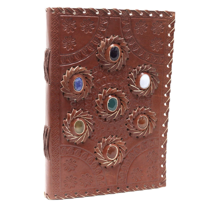 Leather Chakra Stone Notebook (6x9") product image