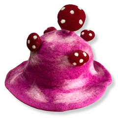 Felted Mushroom Hat - Shocking Pink product image 3