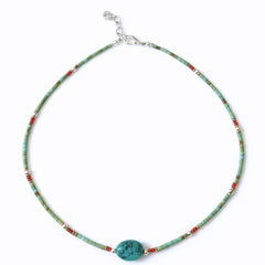 Nepalese Extra Fine Gem Necklace - Turquoise Stone & Beads product image 2