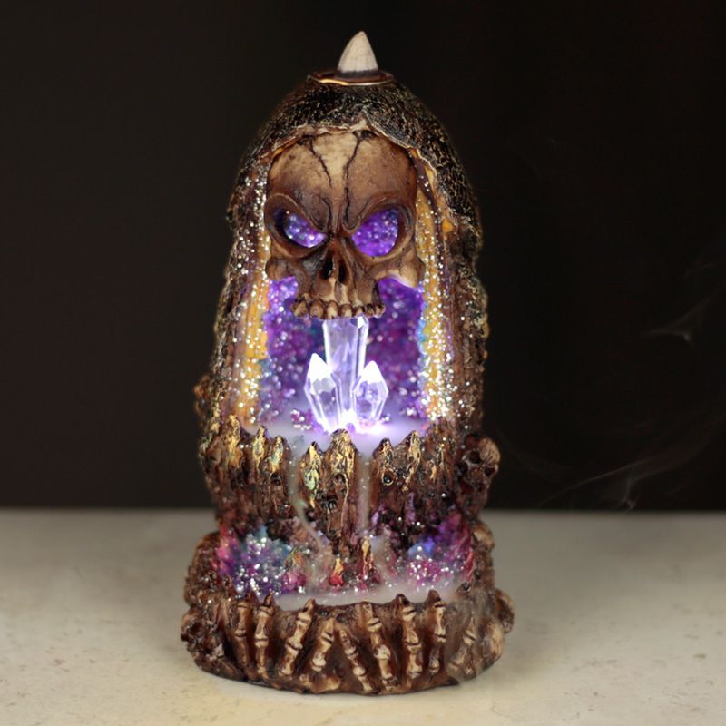Skull Crystal Cave LED Backflow Incense Burner product image