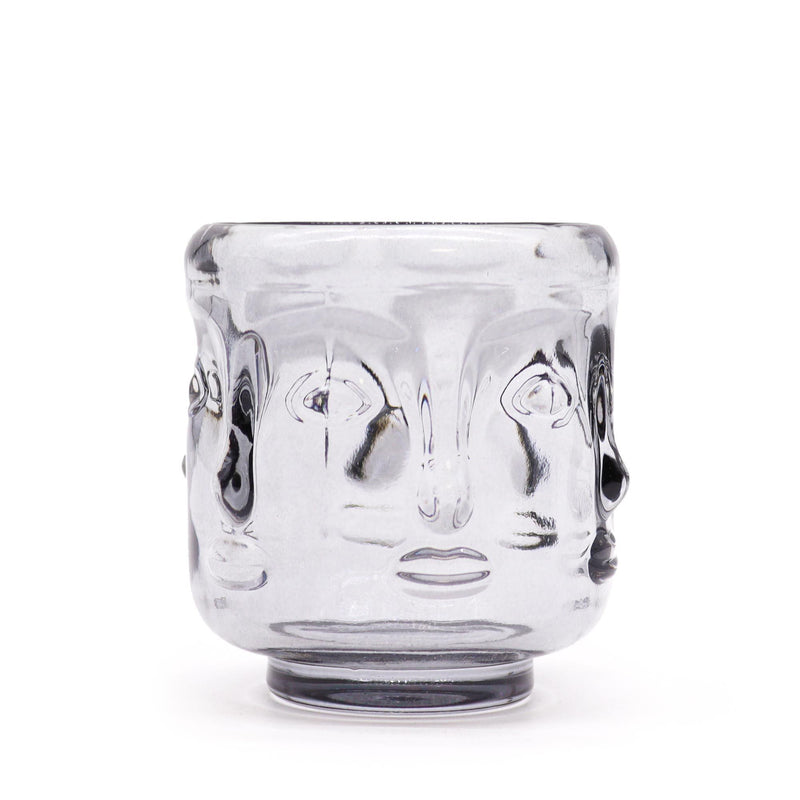 Buddha Faces Candle Jar - Midnight Grey product image