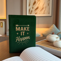 Dark Green Velvet Notebook - 80 pages - Make It Happen product image 2