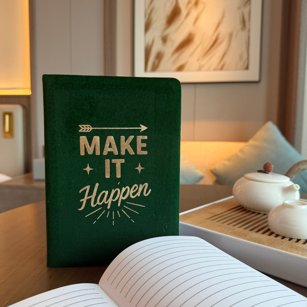 Dark Green Velvet Notebook - 80 pages - Make It Happen product image 2