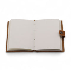 Leather Embossed Notebook – Tan Floral Pattern – 17.8×12.7 cm product image 4