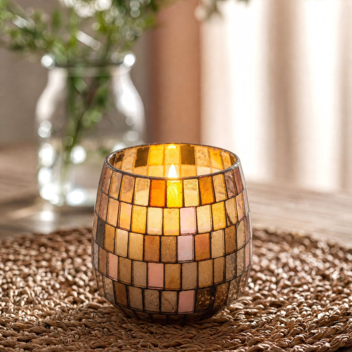Medium Glass Jar Candles - Amber Mosaic - product image 5