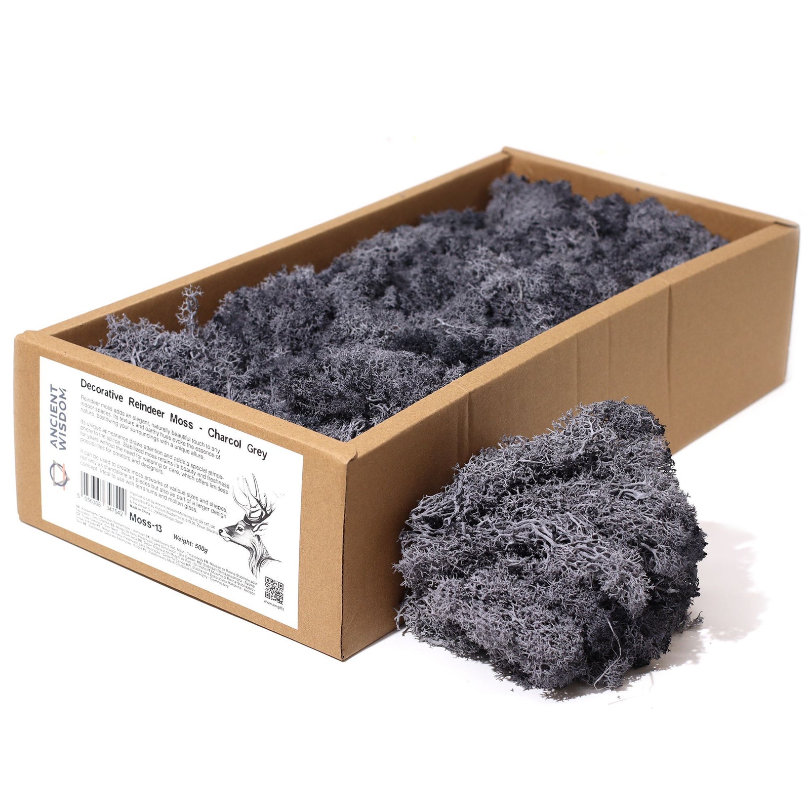Decoration Reindeer Moss - Charcol Grey - (approx 500gm) product image