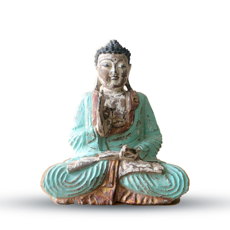 Vintage Mint Hand Carved Buddha Statue - 30cm - Teaching Transmission product image