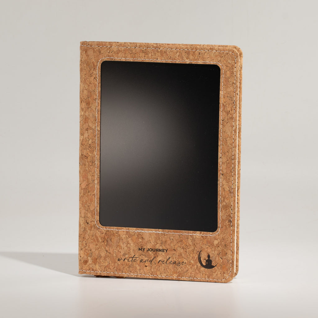 A5 Intention Note Book - LCD Wipe Screen - Cork Leather Effect - 80 Leafs - product image 8