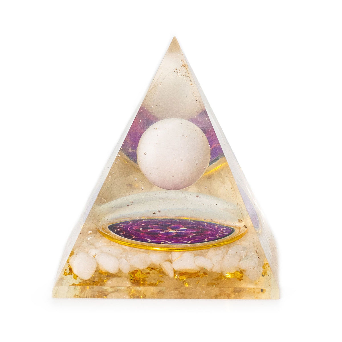 Med Organite Pryamids 7x6cm - Floating Quatz Sphere - Quatz Chunks product image 4