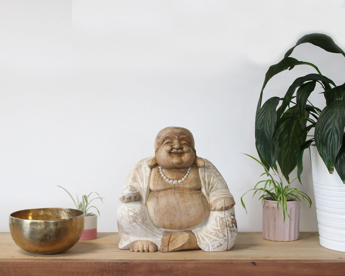 Happy Buddha - Whitewash 30cm product image 4
