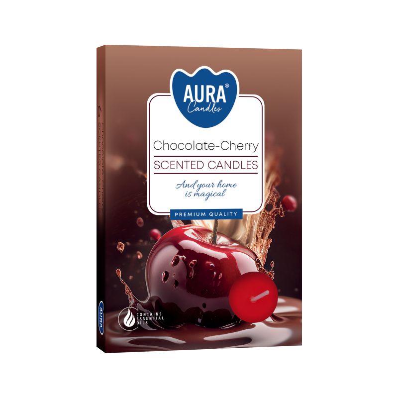 Set of 6 Scented Tealights - Chocolate & Sour Cherry product image