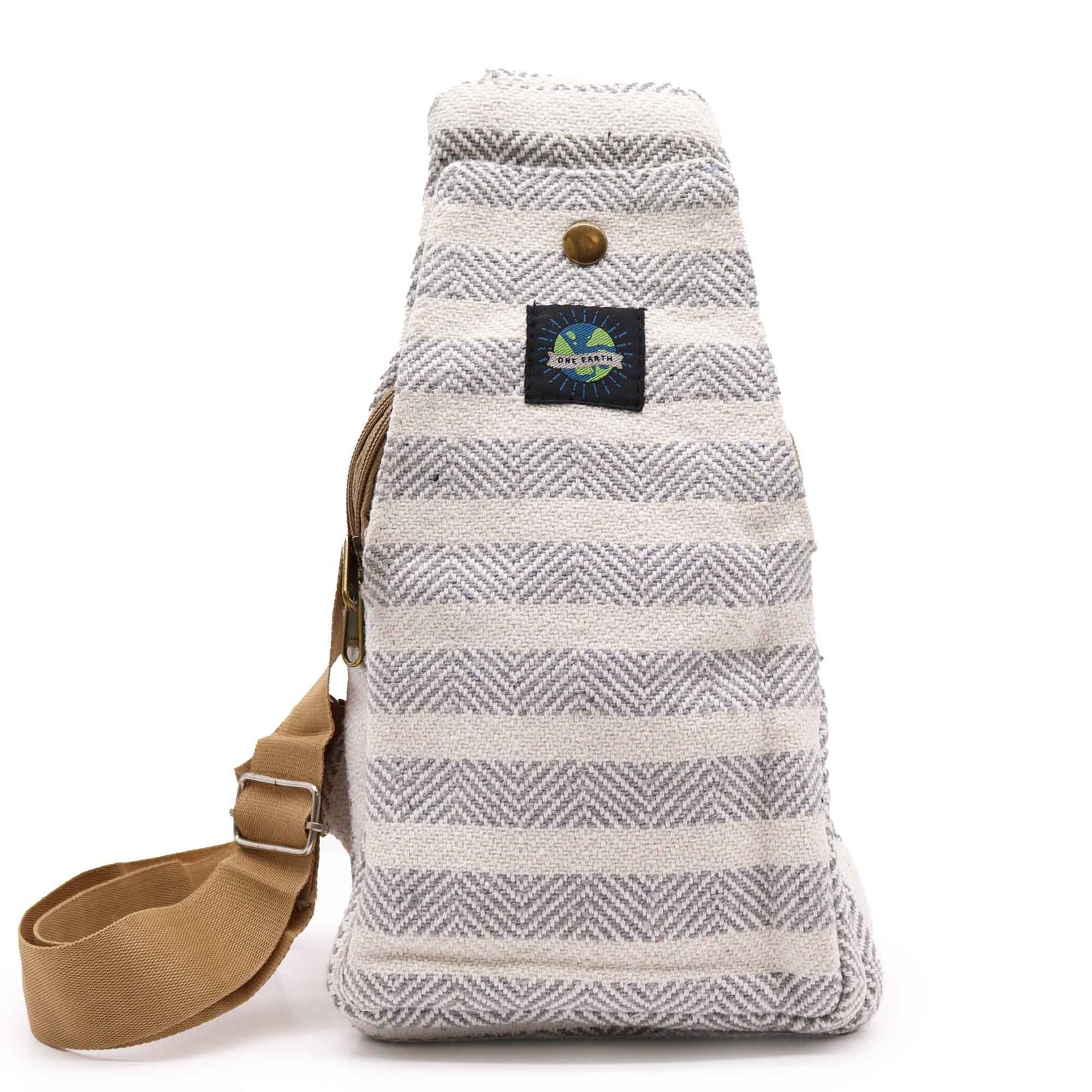 Body Cross Bag Natural Cotton - Grey & White product image