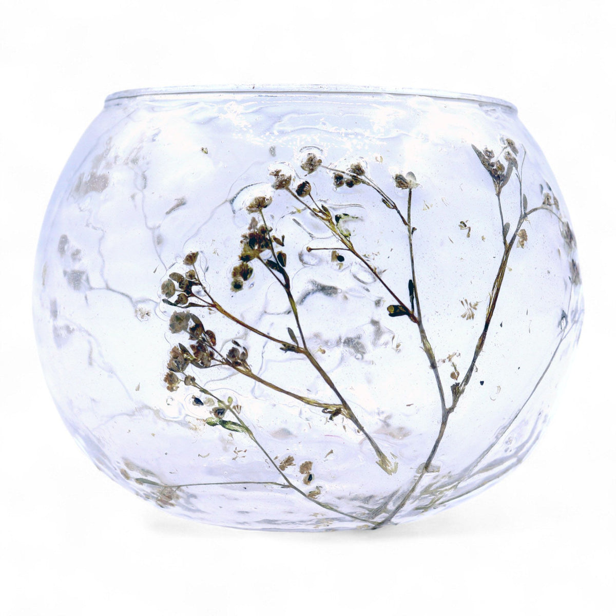 Natural Floral Glass - Bowl Candle Holder - Margarita - (8x10cm) product image 3