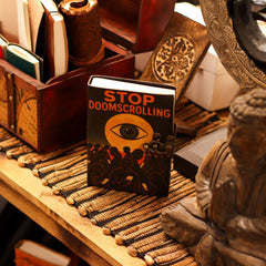 Leather Printed Notebook – Stop Doom Scrolling - 17.8x12.7 cm product image