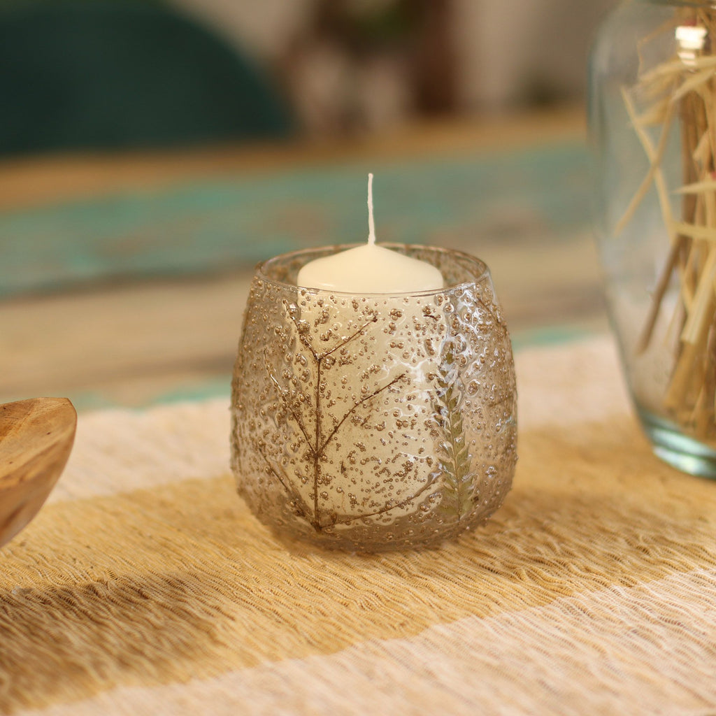 Natural Floral Glass - Straight Candle Holder - Pino - (10x9cm) product image 4