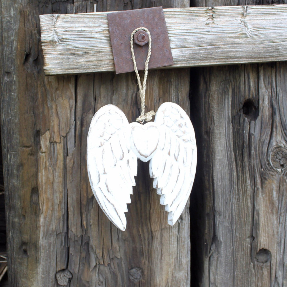Hand Crafted Small Double Angel Wing & Heart - 15cm product image 3