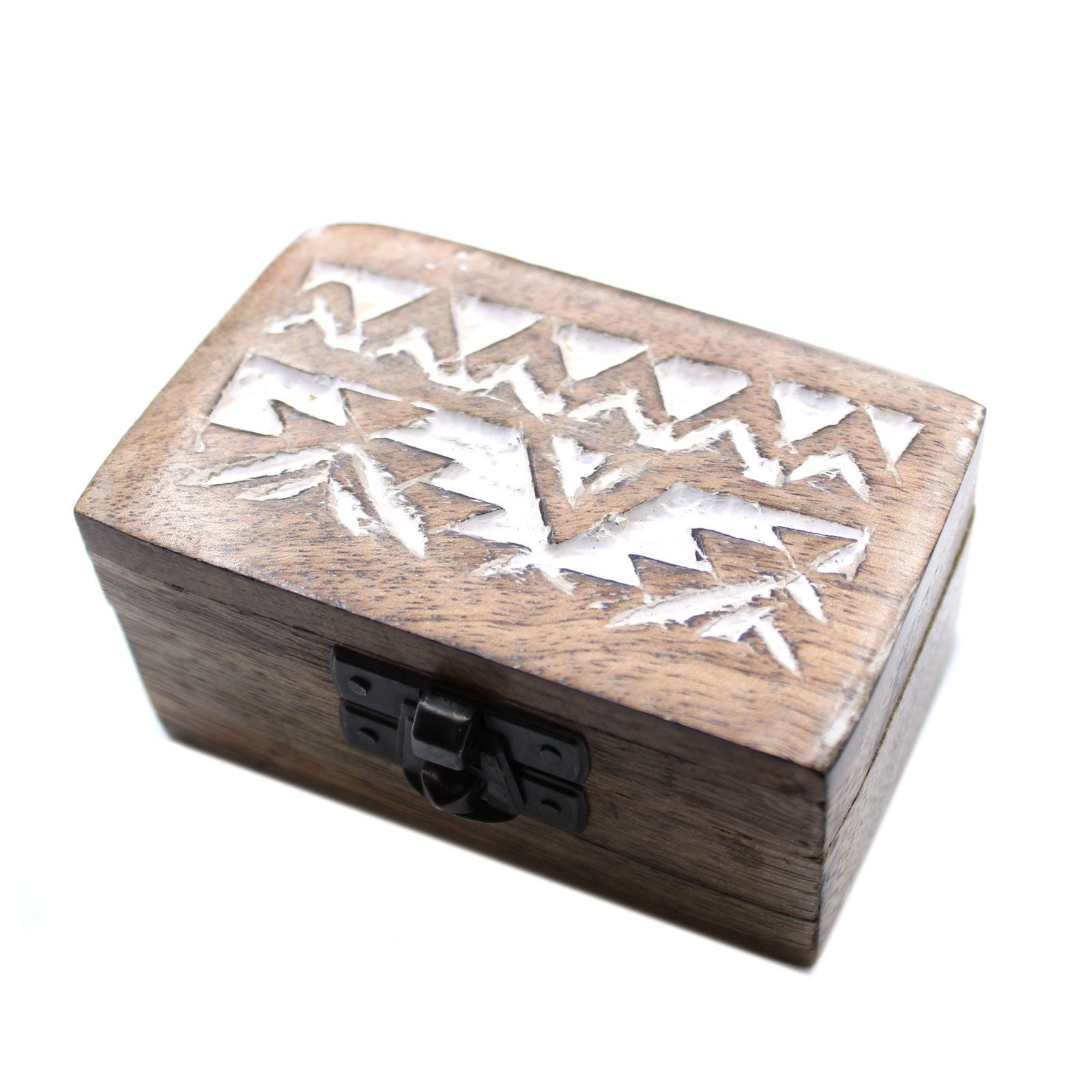 White Washed Wooden Box - Pill Box Slavic Design product image
