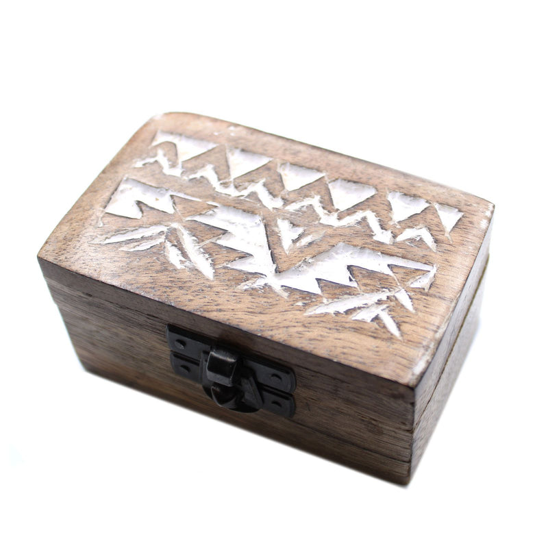 White Washed Wooden Box - Pill Box Slavic Design product image
