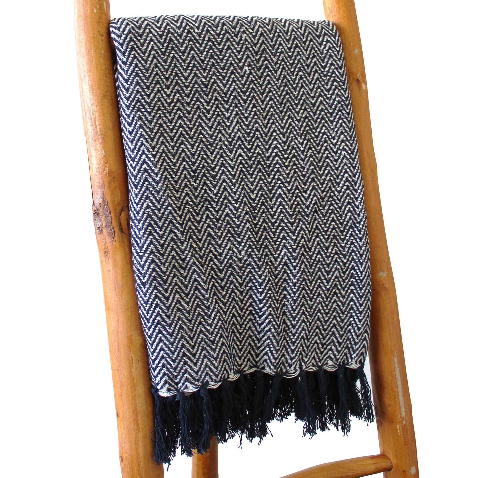 Boho Comfort Throws - Navy Zigzag product image