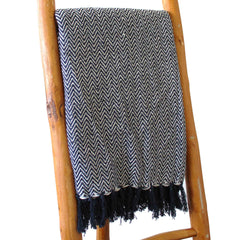 Boho Comfort Throws - Navy Zigzag product image