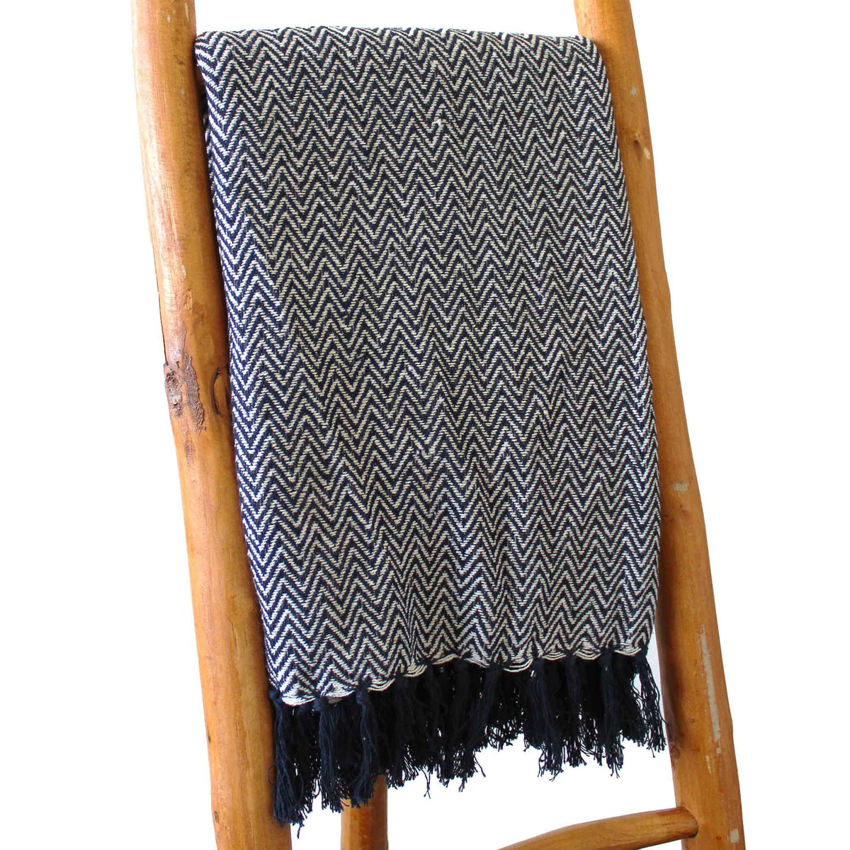 Boho Comfort Throws - Navy Zigzag product image