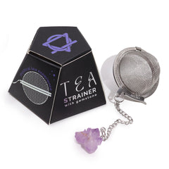 Raw Crystal Gemstone Tea Strainer - Amethyst Cluster product image