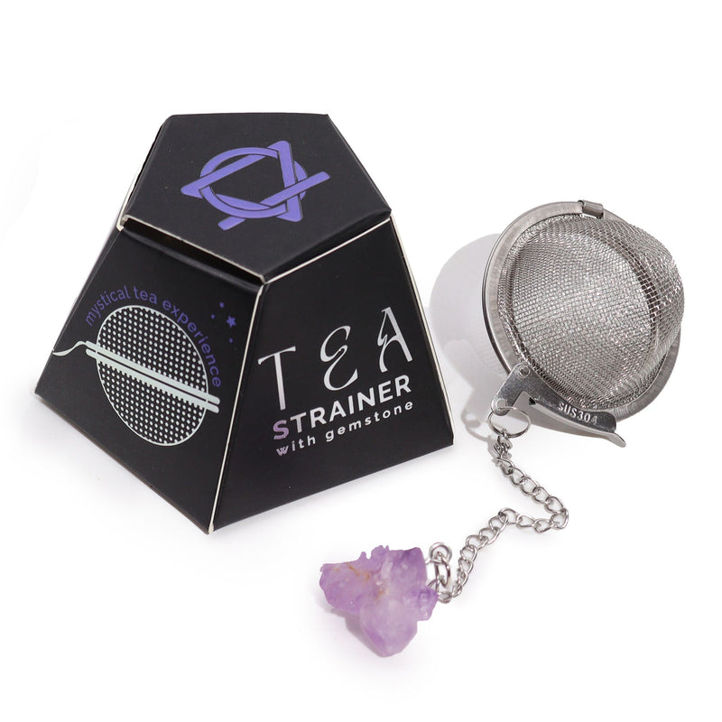 Raw Crystal Gemstone Tea Strainer - Amethyst Cluster product image