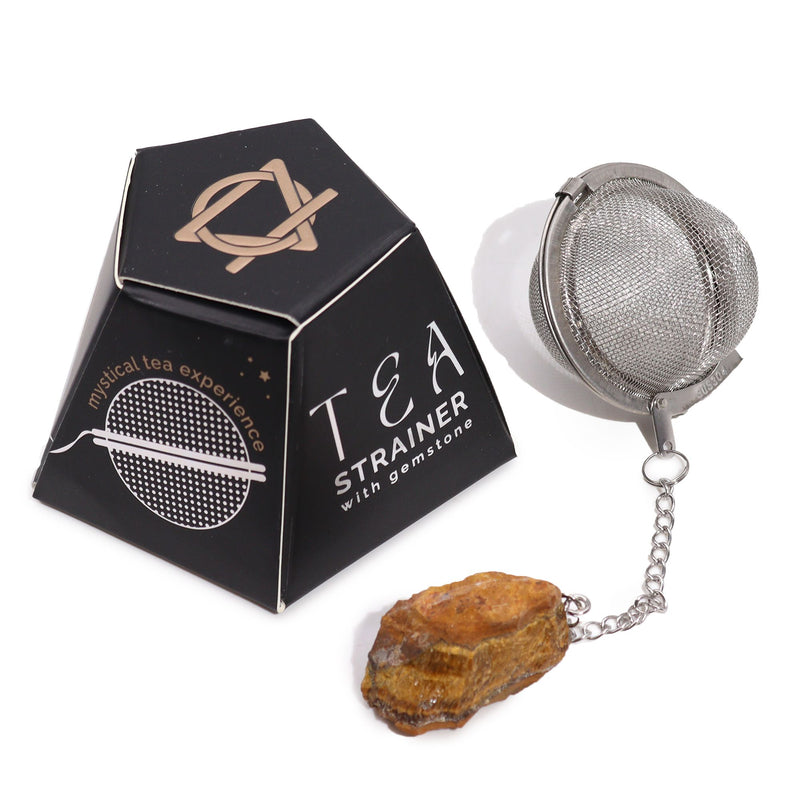 Raw Crystal Gemstone Tea Strainer - Gold Tigers Eye product image