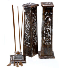 Tapered Incense Tower Washed Des2 - Mango Wood product image 3