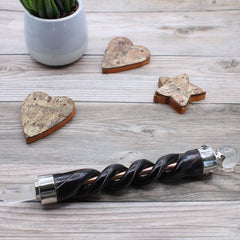 Spiral Carving Healing Wand - Copper Pipe Rock Quartz product image 2