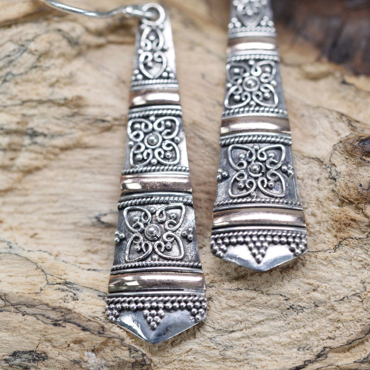 Silver & Gold Earring - Tribal Drops product image 4