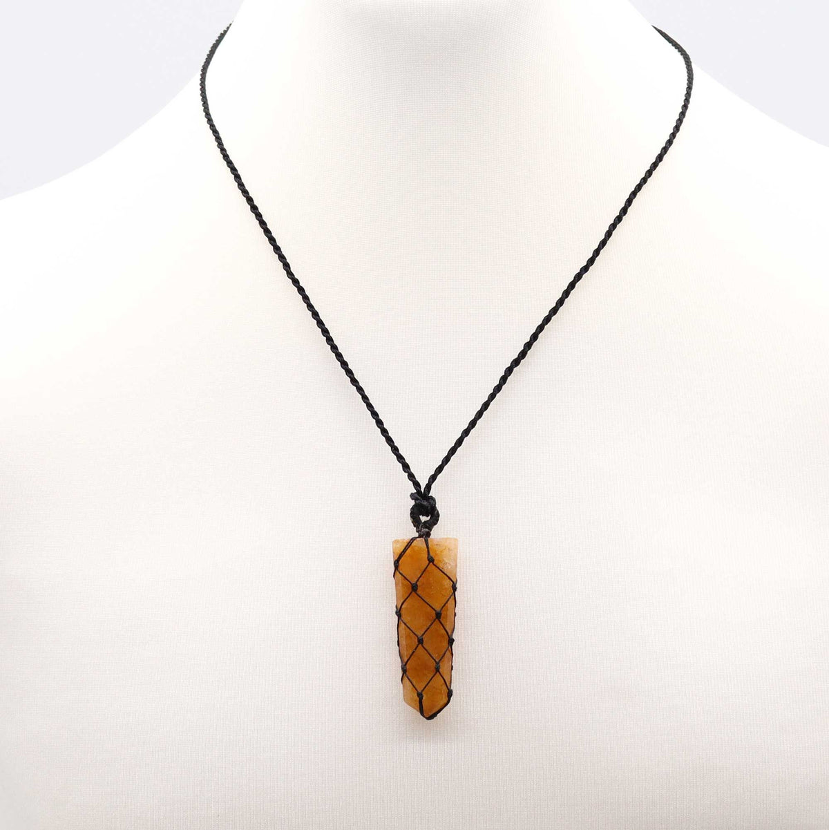 Laced Gemstone Flat Point Pendant - Golden Quartz product image 2
