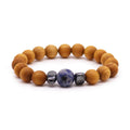 Cedarwood Throat Chakra Bangle with Sodalite product image