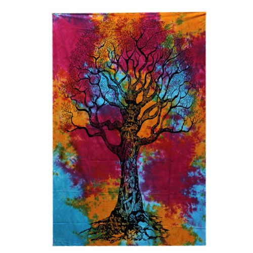 Single Cotton Bedspread + Wall Hanging - Winter Tree product image
