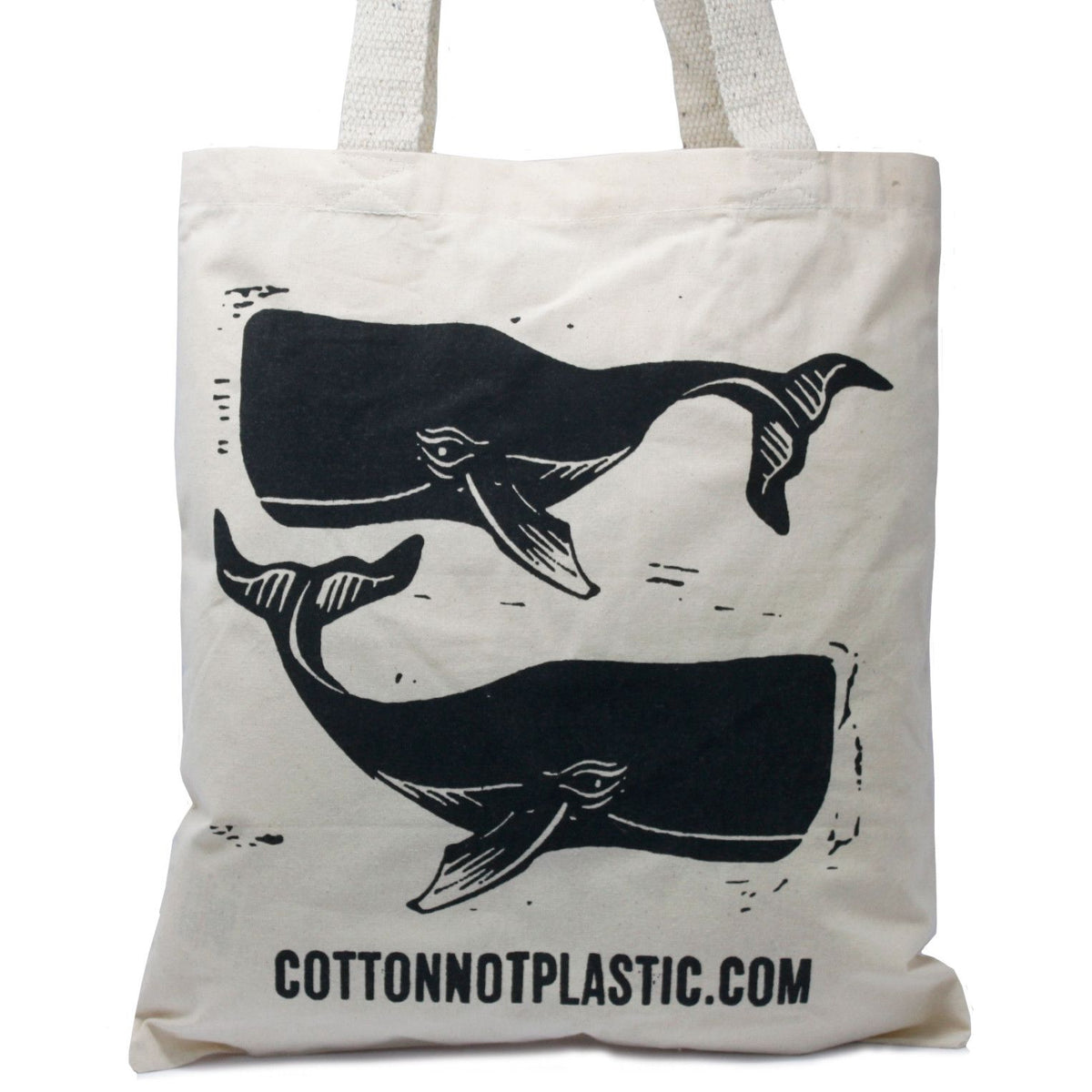 Lrg Natural 6oz Cotton Bag 38x42cm - WHALES product image 2