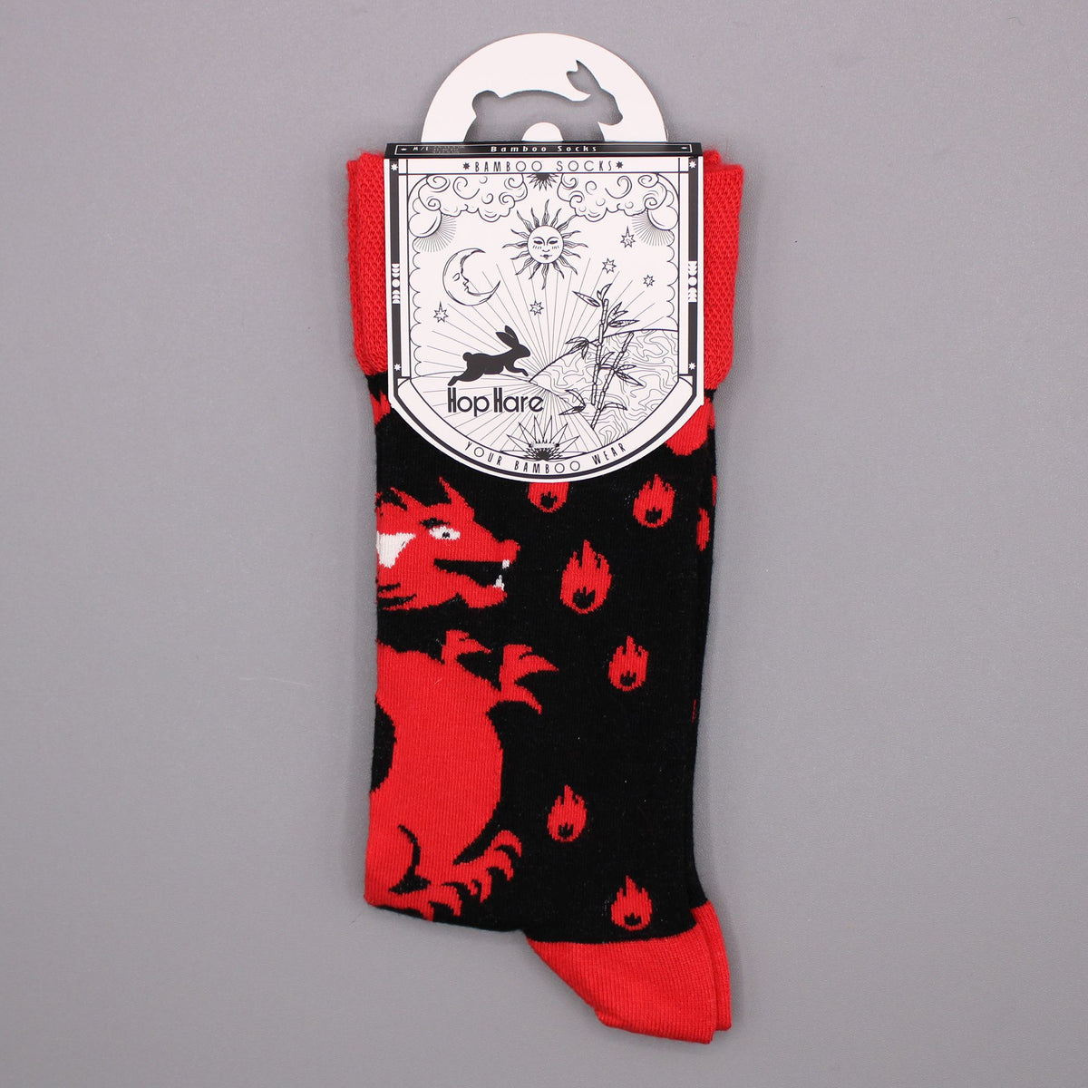 Hop Hare Bamboo Socks M/L - Red Dragons product image 3