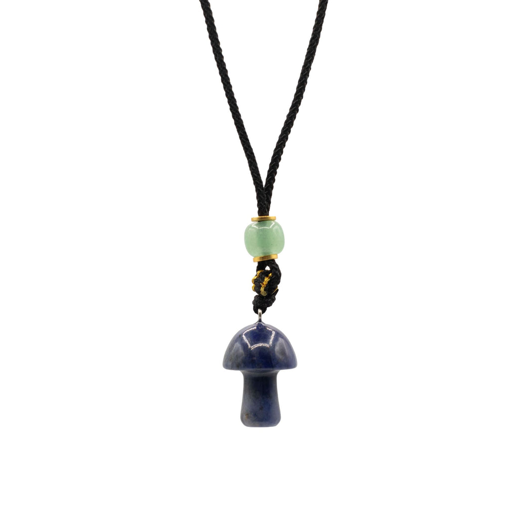 Cord Necklace Gemstone Pendant - Sodalite Mushroom product image