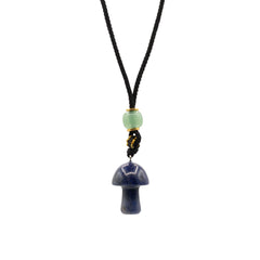 Cord Necklace Gemstone Pendant - Sodalite Mushroom product image