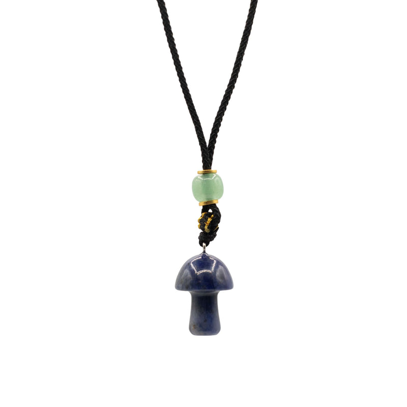 Cord Necklace Gemstone Pendant - Sodalite Mushroom product image