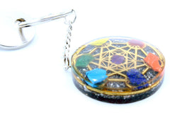 Orgonite Power Keyring - Round Seven Chakra product image 3