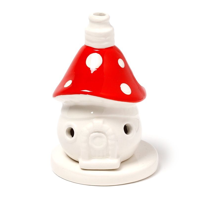 Fairy Toadstool House Ceramic Incense Cone Burner product image
