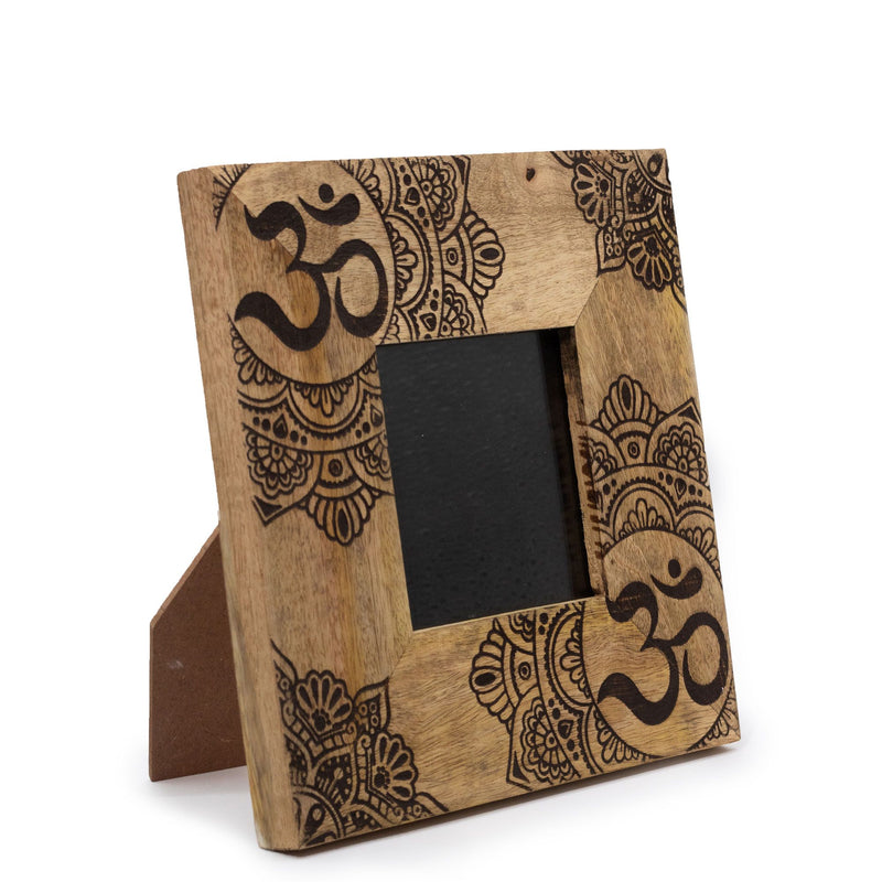 Small Mango Wood Picture Framel (for 10x10cm) 20x20x2cm - Mandala - Black product image