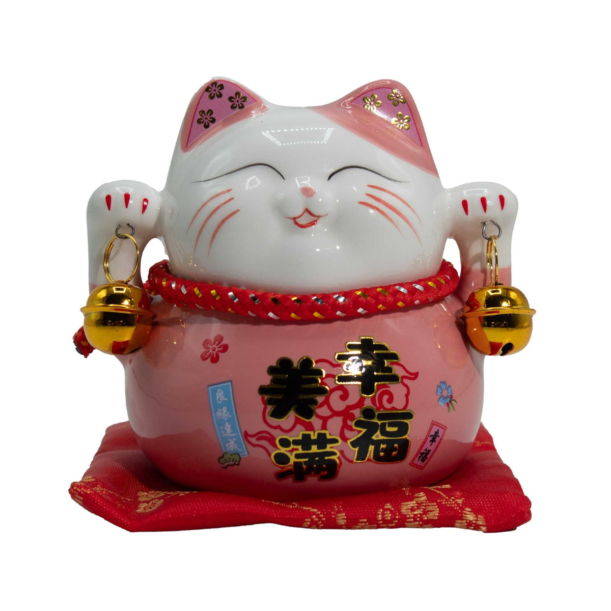 Ceramic Money Cat Bank - Pink on Cushion product image 2
